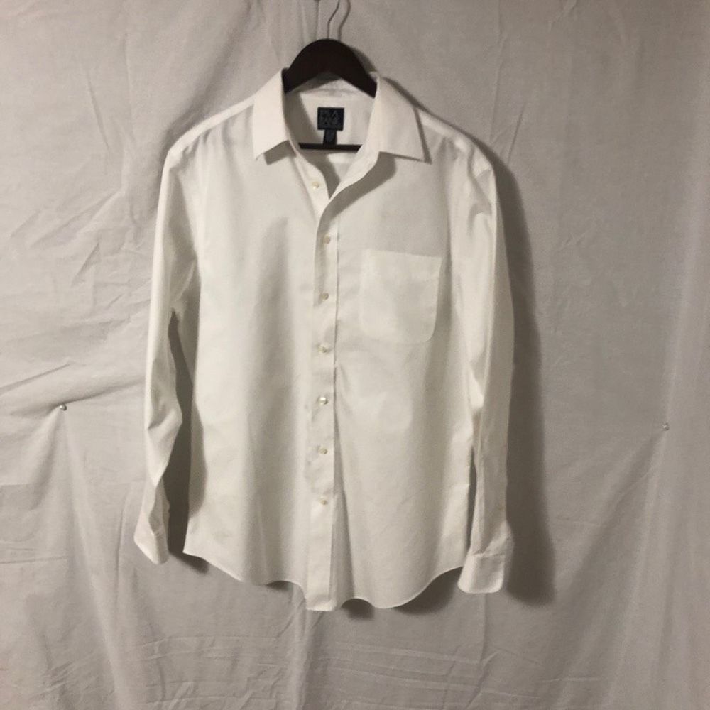 Jos. A. Bank Shirt Men's Travelers Collection White Long Sleeve Button-Up Shirt